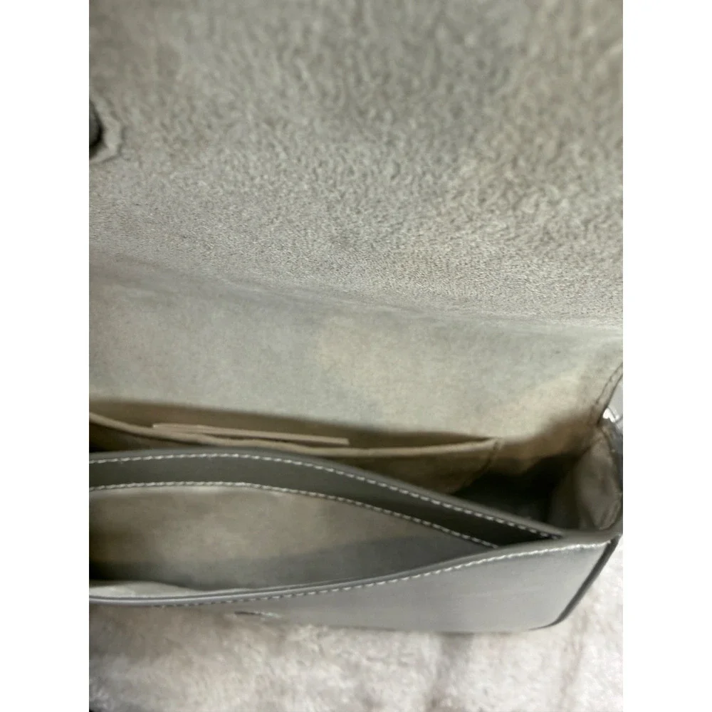 Coach Andrea Metallic Silver Smooth Leather Small Shoulder Bag CW023 NWOT
